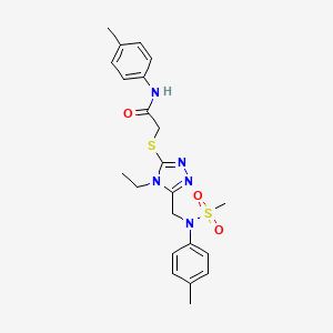 2-[(4-ethyl-5-{[(4-methylphenyl)(methylsulfonyl)amino]methyl}-4H-1,2,4-triazol-3-yl)sulfanyl]-N-(4-methylphenyl)acetamide