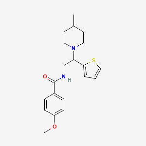 4-methoxy-N-[2-(4-methylpiperidin-1-yl)-2-(thiophen-2-yl)ethyl]benzamide