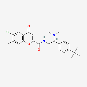 molecular formula C25H29ClN2O3 B11318669 N-[2-(4-tert-butylphenyl)-2-(dimethylamino)ethyl]-6-chloro-7-methyl-4-oxo-4H-chromene-2-carboxamide 