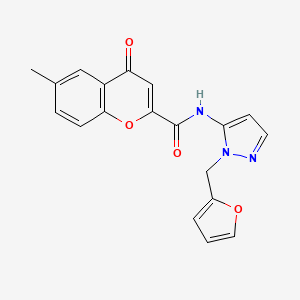 N-[1-(furan-2-ylmethyl)-1H-pyrazol-5-yl]-6-methyl-4-oxo-4H-chromene-2-carboxamide