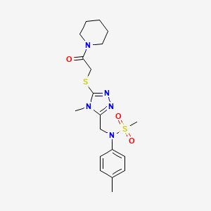 N-[(4-methyl-5-{[2-oxo-2-(piperidin-1-yl)ethyl]sulfanyl}-4H-1,2,4-triazol-3-yl)methyl]-N-(4-methylphenyl)methanesulfonamide