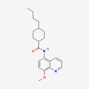 4-butyl-N-(8-methoxy-5-quinolinyl)cyclohexanecarboxamide