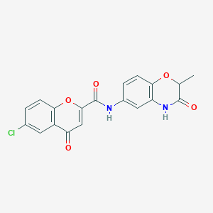 molecular formula C19H13ClN2O5 B11318723 6-chloro-N-(2-methyl-3-oxo-3,4-dihydro-2H-1,4-benzoxazin-6-yl)-4-oxo-4H-chromene-2-carboxamide 