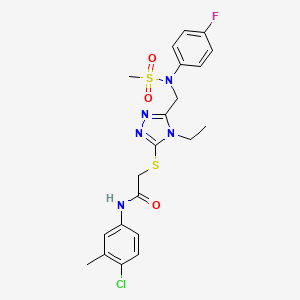 N-(4-chloro-3-methylphenyl)-2-[(4-ethyl-5-{[(4-fluorophenyl)(methylsulfonyl)amino]methyl}-4H-1,2,4-triazol-3-yl)sulfanyl]acetamide