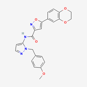 5-(2,3-dihydro-1,4-benzodioxin-6-yl)-N-[1-(4-methoxybenzyl)-1H-pyrazol-5-yl]-1,2-oxazole-3-carboxamide