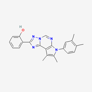 2-[7-(3,4-dimethylphenyl)-8,9-dimethyl-7H-pyrrolo[3,2-e][1,2,4]triazolo[1,5-c]pyrimidin-2-yl]phenol