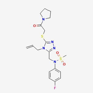 N-(4-Fluorophenyl)-N-[(5-{[2-oxo-2-(pyrrolidin-1-YL)ethyl]sulfanyl}-4-(prop-2-EN-1-YL)-4H-1,2,4-triazol-3-YL)methyl]methanesulfonamide