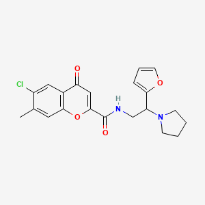 6-chloro-N-[2-(furan-2-yl)-2-(pyrrolidin-1-yl)ethyl]-7-methyl-4-oxo-4H-chromene-2-carboxamide