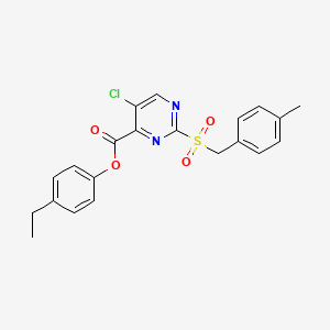 molecular formula C21H19ClN2O4S B11318834 4-Ethylphenyl 5-chloro-2-[(4-methylbenzyl)sulfonyl]pyrimidine-4-carboxylate 