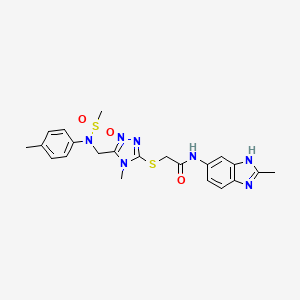 N-(2-methyl-1H-benzimidazol-5-yl)-2-[(4-methyl-5-{[(4-methylphenyl)(methylsulfonyl)amino]methyl}-4H-1,2,4-triazol-3-yl)sulfanyl]acetamide