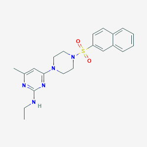 molecular formula C21H25N5O2S B11318863 N-Ethyl-4-methyl-6-[4-(naphthalene-2-sulfonyl)piperazin-1-YL]pyrimidin-2-amine 