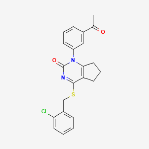 1-(3-acetylphenyl)-4-[(2-chlorobenzyl)sulfanyl]-1,5,6,7-tetrahydro-2H-cyclopenta[d]pyrimidin-2-one