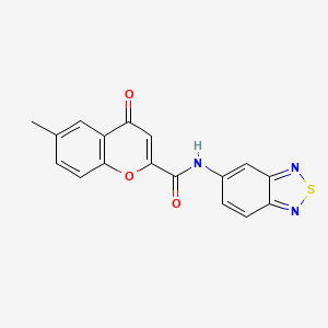 molecular formula C17H11N3O3S B11318880 N-(2,1,3-benzothiadiazol-5-yl)-6-methyl-4-oxo-4H-chromene-2-carboxamide 