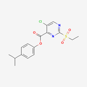 molecular formula C16H17ClN2O4S B11318915 4-(Propan-2-yl)phenyl 5-chloro-2-(ethylsulfonyl)pyrimidine-4-carboxylate 