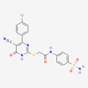 2-{[4-(4-Chlorophenyl)-5-cyano-6-oxo-1,6-dihydropyrimidin-2-YL]sulfanyl}-N-(4-sulfamoylphenyl)acetamide