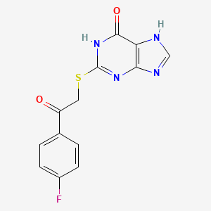 molecular formula C13H9FN4O2S B11318934 1-(4-fluorophenyl)-2-[(6-hydroxy-9H-purin-2-yl)sulfanyl]ethanone 