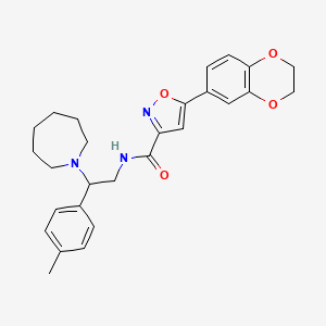 N-[2-(azepan-1-yl)-2-(4-methylphenyl)ethyl]-5-(2,3-dihydro-1,4-benzodioxin-6-yl)-1,2-oxazole-3-carboxamide