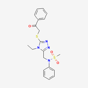 N-({4-ethyl-5-[(2-oxo-2-phenylethyl)sulfanyl]-4H-1,2,4-triazol-3-yl}methyl)-N-phenylmethanesulfonamide