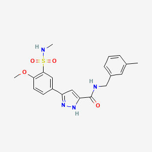 5-[4-methoxy-3-(methylsulfamoyl)phenyl]-N-(3-methylbenzyl)-1H-pyrazole-3-carboxamide