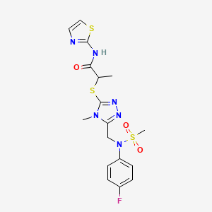 2-[(5-{[(4-fluorophenyl)(methylsulfonyl)amino]methyl}-4-methyl-4H-1,2,4-triazol-3-yl)sulfanyl]-N-(1,3-thiazol-2-yl)propanamide