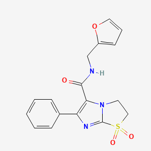 molecular formula C17H15N3O4S B11318964 N-(2-furylmethyl)-6-phenyl-2,3-dihydroimidazo[2,1-b][1,3]thiazole-5-carboxamide 1,1-dioxide 