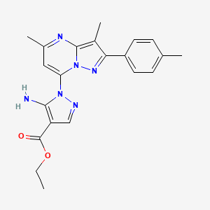 ethyl 5-amino-1-[3,5-dimethyl-2-(4-methylphenyl)pyrazolo[1,5-a]pyrimidin-7-yl]-1H-pyrazole-4-carboxylate