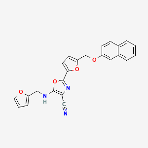 5-[(Furan-2-ylmethyl)amino]-2-{5-[(naphthalen-2-yloxy)methyl]furan-2-yl}-1,3-oxazole-4-carbonitrile