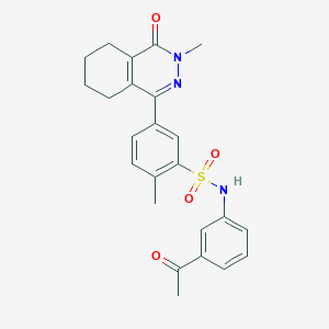 molecular formula C24H25N3O4S B11318986 N-(3-acetylphenyl)-2-methyl-5-(3-methyl-4-oxo-3,4,5,6,7,8-hexahydrophthalazin-1-yl)benzenesulfonamide 