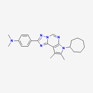 4-(7-cycloheptyl-8,9-dimethyl-7H-pyrrolo[3,2-e][1,2,4]triazolo[1,5-c]pyrimidin-2-yl)-N,N-dimethylaniline