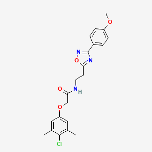 molecular formula C21H22ClN3O4 B11319044 2-(4-chloro-3,5-dimethylphenoxy)-N-{2-[3-(4-methoxyphenyl)-1,2,4-oxadiazol-5-yl]ethyl}acetamide 