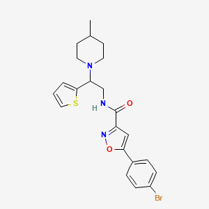 5-(4-bromophenyl)-N-[2-(4-methylpiperidin-1-yl)-2-(thiophen-2-yl)ethyl]-1,2-oxazole-3-carboxamide