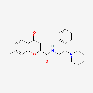 7-methyl-4-oxo-N-[2-phenyl-2-(piperidin-1-yl)ethyl]-4H-chromene-2-carboxamide