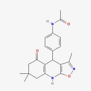 molecular formula C21H23N3O3 B11319074 N-[4-(4,5,6,7,8,9-Hexahydro-3,7,7-trimethyl-5-oxoisoxazolo[5,4-b]quinolin-4-yl)phenyl]acetamide CAS No. 1111182-82-1