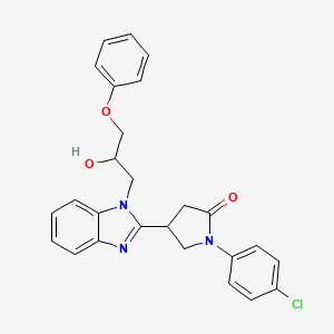 1-(4-chlorophenyl)-4-[1-(2-hydroxy-3-phenoxypropyl)-1H-benzimidazol-2-yl]pyrrolidin-2-one