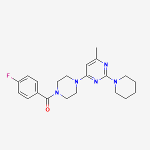 molecular formula C21H26FN5O B11319090 4-[4-(4-Fluorobenzoyl)piperazin-1-YL]-6-methyl-2-(piperidin-1-YL)pyrimidine 