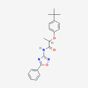 2-(4-tert-butylphenoxy)-N-(5-phenyl-1,2,4-oxadiazol-3-yl)propanamide