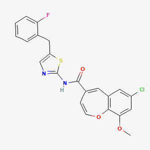 7-chloro-N-[5-(2-fluorobenzyl)-1,3-thiazol-2-yl]-9-methoxy-1-benzoxepine-4-carboxamide