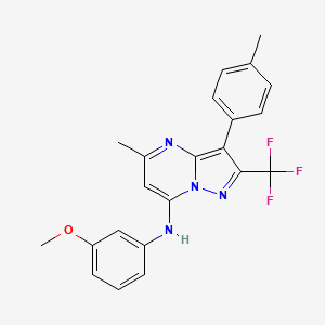 molecular formula C22H19F3N4O B11319113 N-(3-methoxyphenyl)-5-methyl-3-(4-methylphenyl)-2-(trifluoromethyl)pyrazolo[1,5-a]pyrimidin-7-amine 