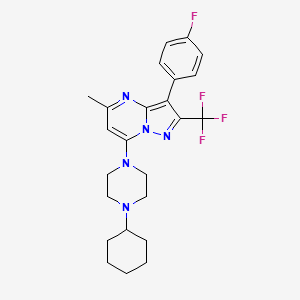 7-(4-Cyclohexylpiperazin-1-yl)-3-(4-fluorophenyl)-5-methyl-2-(trifluoromethyl)pyrazolo[1,5-a]pyrimidine