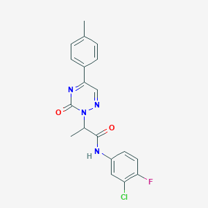 molecular formula C19H16ClFN4O2 B11319122 N-(3-chloro-4-fluorophenyl)-2-[5-(4-methylphenyl)-3-oxo-1,2,4-triazin-2(3H)-yl]propanamide 