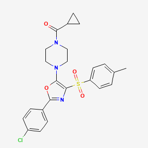 (4-{2-(4-Chlorophenyl)-4-[(4-methylphenyl)sulfonyl]-1,3-oxazol-5-yl}piperazin-1-yl)(cyclopropyl)methanone