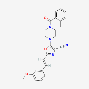 2-[(E)-2-(3-methoxyphenyl)ethenyl]-5-{4-[(2-methylphenyl)carbonyl]piperazin-1-yl}-1,3-oxazole-4-carbonitrile