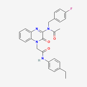 molecular formula C27H25FN4O3 B11319177 N-(4-{2-[(4-ethylphenyl)amino]-2-oxoethyl}-3-oxo-3,4-dihydroquinoxalin-2-yl)-N-(4-fluorobenzyl)acetamide 