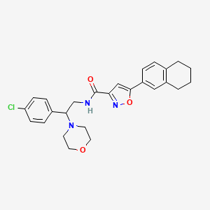 N-[2-(4-chlorophenyl)-2-(morpholin-4-yl)ethyl]-5-(5,6,7,8-tetrahydronaphthalen-2-yl)-1,2-oxazole-3-carboxamide