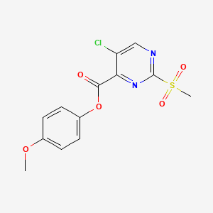 molecular formula C13H11ClN2O5S B11319244 4-Methoxyphenyl 5-chloro-2-(methylsulfonyl)pyrimidine-4-carboxylate 