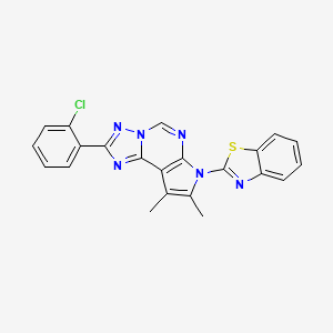 molecular formula C22H15ClN6S B11319246 2-[2-(2-Chlorophenyl)-8,9-dimethyl-7H-pyrrolo[3,2-E][1,2,4]triazolo[1,5-C]pyrimidin-7-YL]-1,3-benzothiazole 