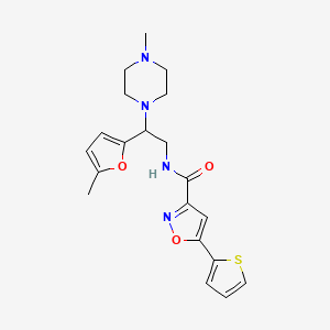 N-[2-(5-methylfuran-2-yl)-2-(4-methylpiperazin-1-yl)ethyl]-5-(thiophen-2-yl)-1,2-oxazole-3-carboxamide