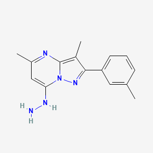 molecular formula C15H17N5 B11319319 7-Hydrazino-3,5-dimethyl-2-(3-methylphenyl)pyrazolo[1,5-a]pyrimidine 