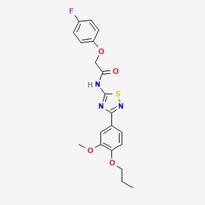 molecular formula C20H20FN3O4S B11319322 2-(4-fluorophenoxy)-N-[3-(3-methoxy-4-propoxyphenyl)-1,2,4-thiadiazol-5-yl]acetamide 