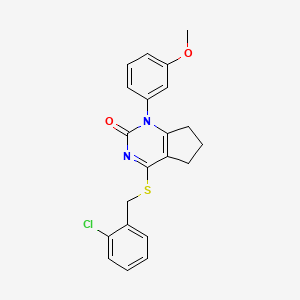 4-[(2-chlorobenzyl)sulfanyl]-1-(3-methoxyphenyl)-1,5,6,7-tetrahydro-2H-cyclopenta[d]pyrimidin-2-one